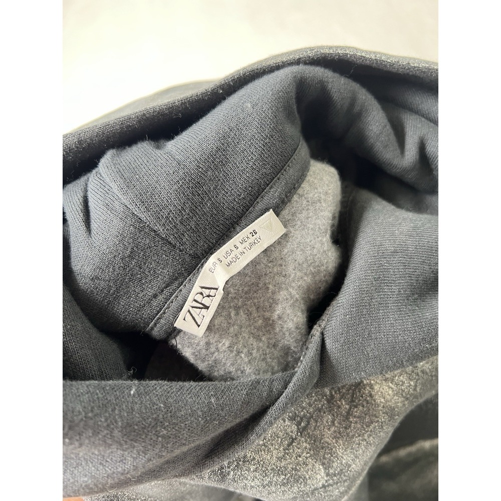 ZARA Womens Girls Metallic Silver Punk Gothic Rock Hoodie‎ Sweatshirt Size S - Picture 11 of 15